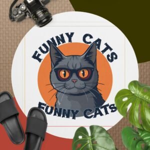 Funny Cat Round Mouse Pad