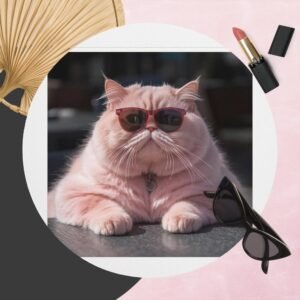 Funny Cat Round Mouse Pad